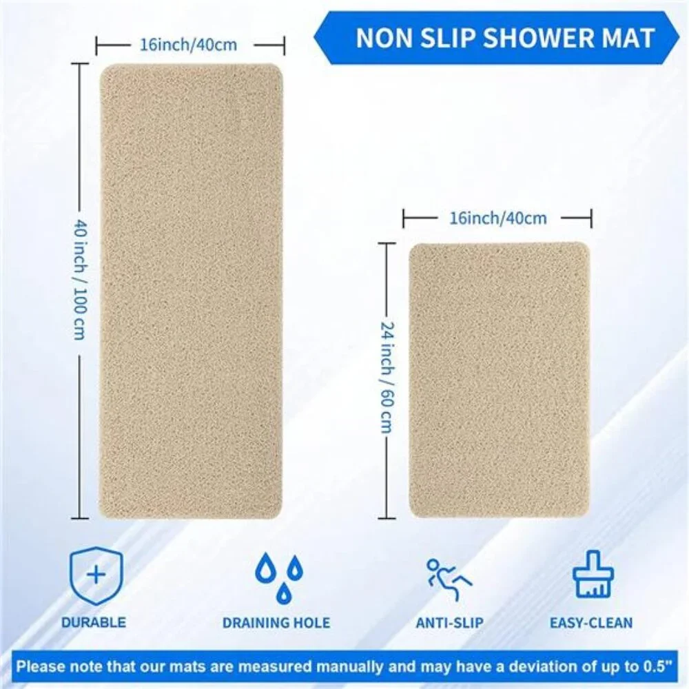 Non Slip Bathtub Mat Shower Foot Scrubber Quick Dry Bath Mat for Bathroom Home